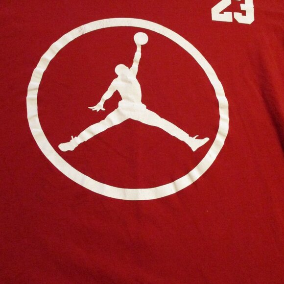 Jordan Men X Large Red White Basketball 23 Airman Long Sleeve Shirt - Picture 3 of 9